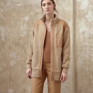 STAUD Camel and Tan Teddy Jacket